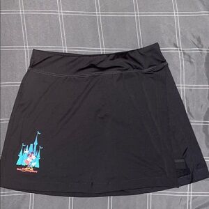Disney Black A-Line Skort with Castle Design